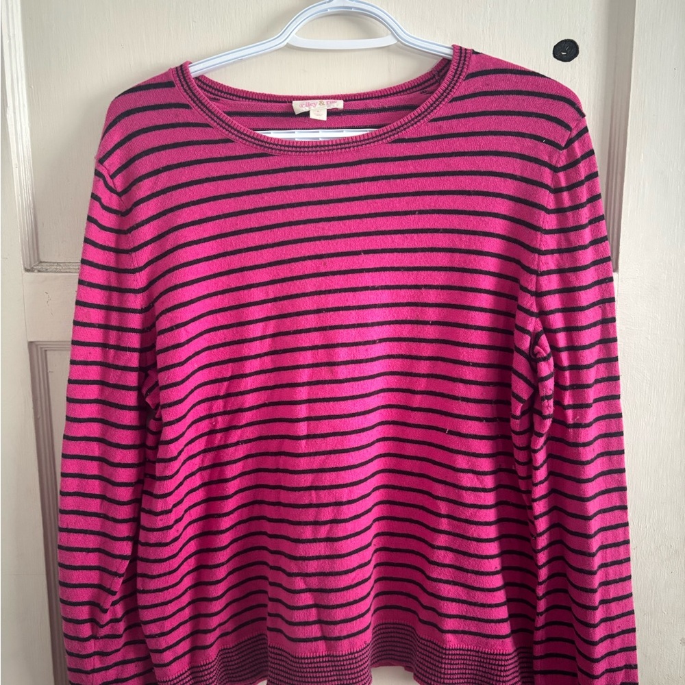 black and pink striped long sleeve